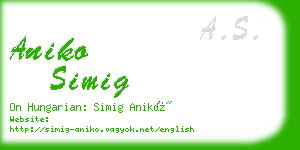 aniko simig business card